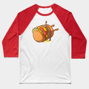 Breakdancing Hamburger Baseball T-Shirt